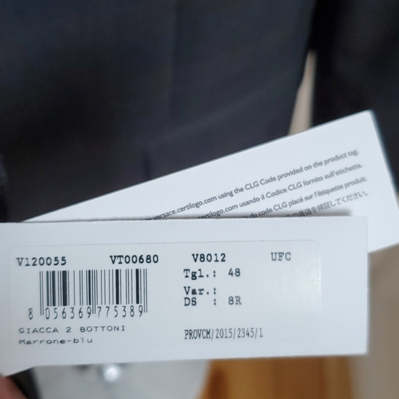 Versace Giacca 2 Bottoni in Marrone-Blu - Picture 5 of 5